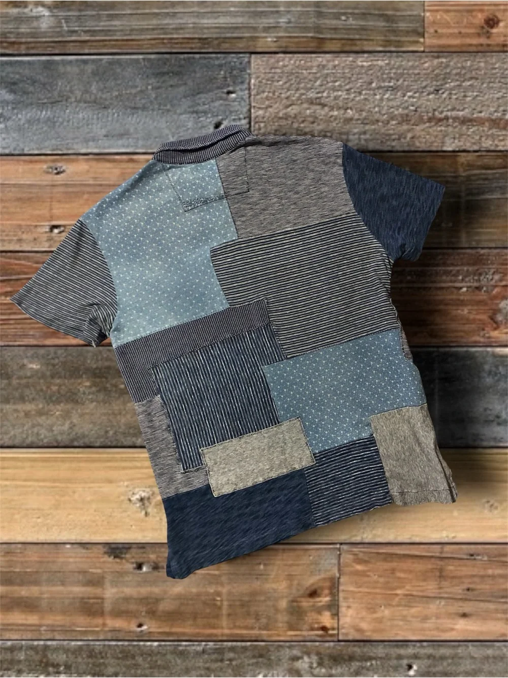 VTG. 90’s POLO RALPH LAUREN PATCHWORK POLO SHIRT- SIZE LARGE